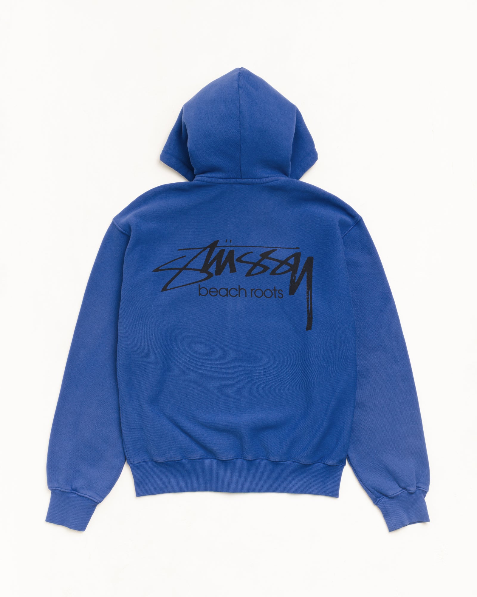 Beach Roots Gar. Dyed Zip Hood Unisex Long Sleeve In Indigo