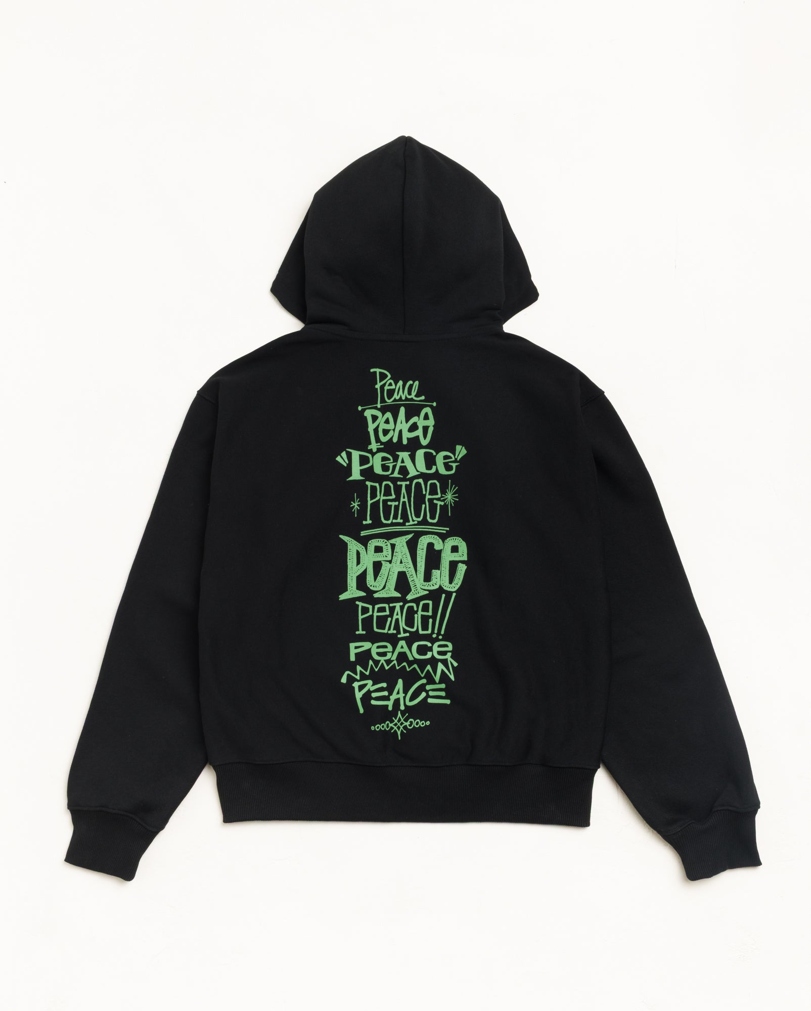 Peace Increased Zip Hoodie - Black | Sweats | Stüssy Canada