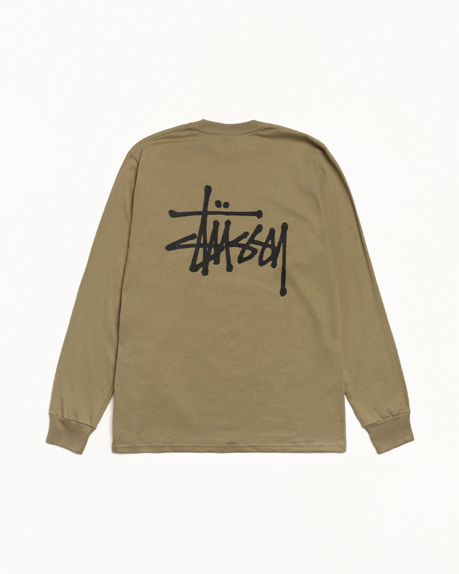 Basic Stüssy LS Tee – Army | Tee & Sweats | Stüssy Canada