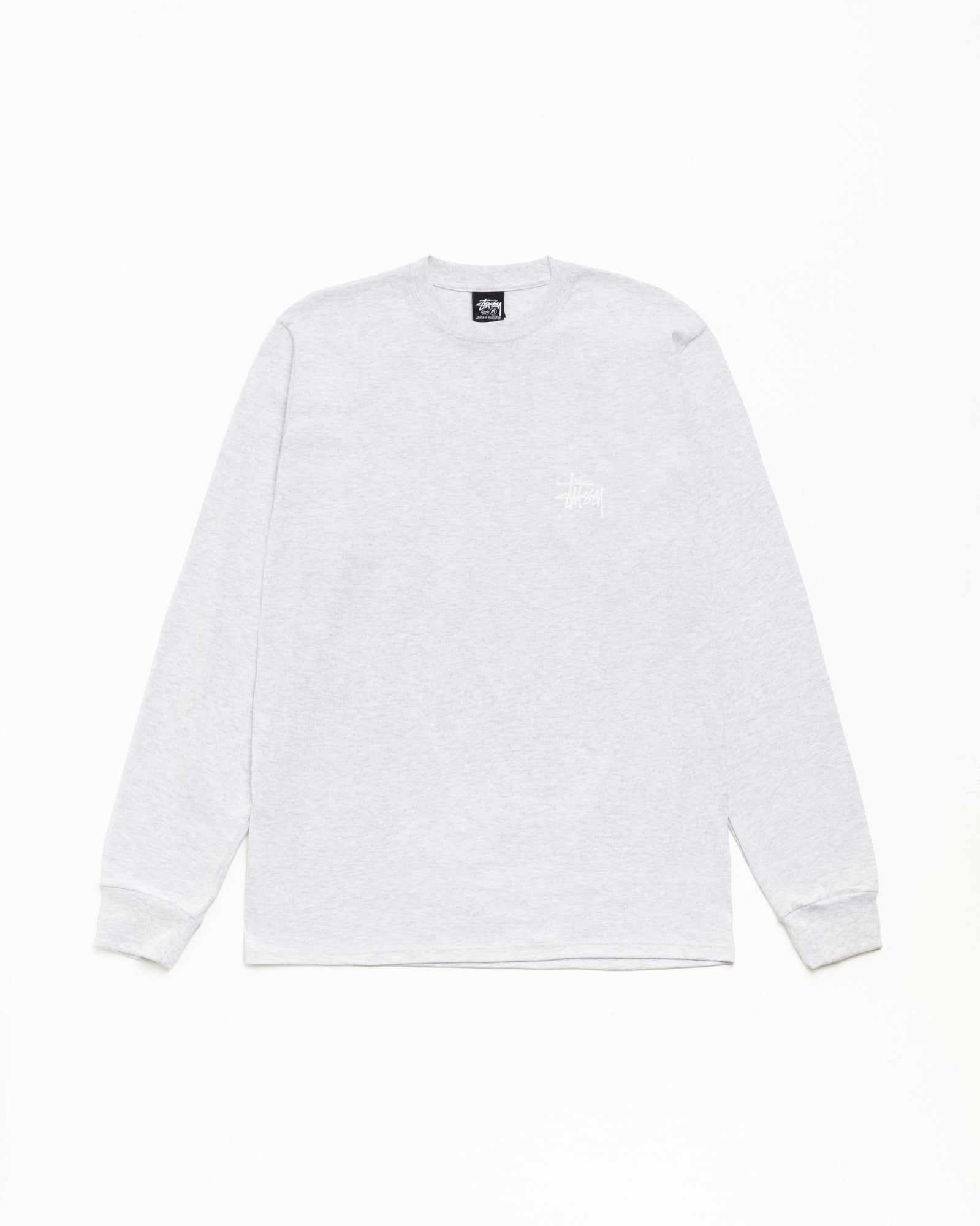 Basic Stussy Ls Tee Unisex Long Sleeve In Ash Heather