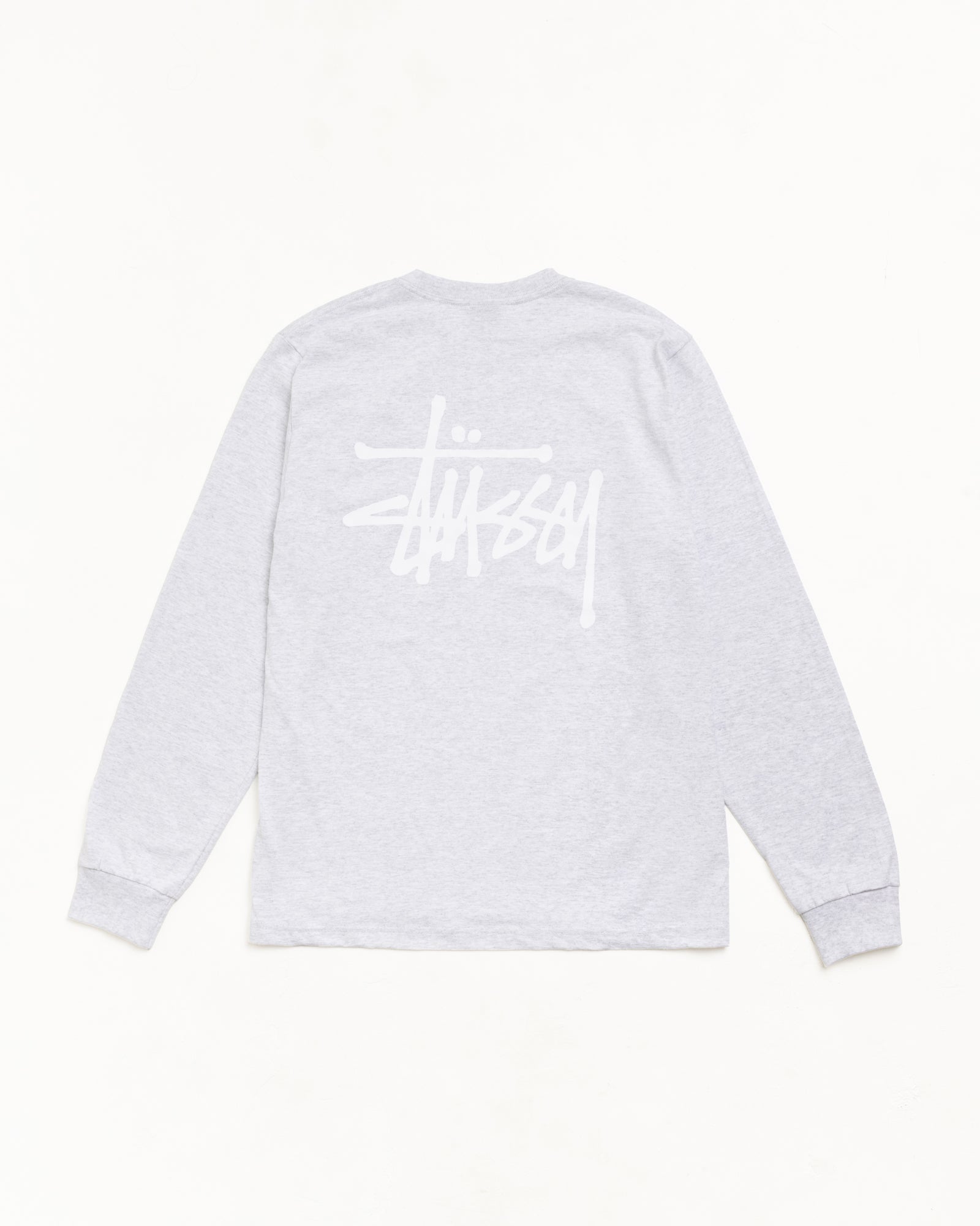Basic Stüssy LS Tee - Ash Heather | Tees | Stüssy Canada