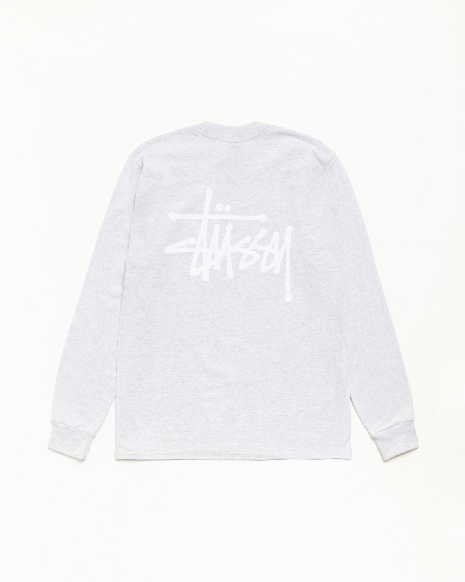 Basic Stussy Ls Tee Unisex Long Sleeve In Ash Heather