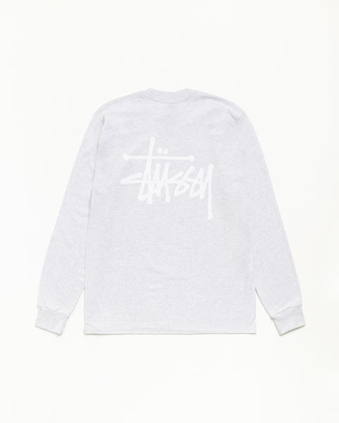 Basic Stussy Ls Tee Unisex Long Sleeve In Ash Heather