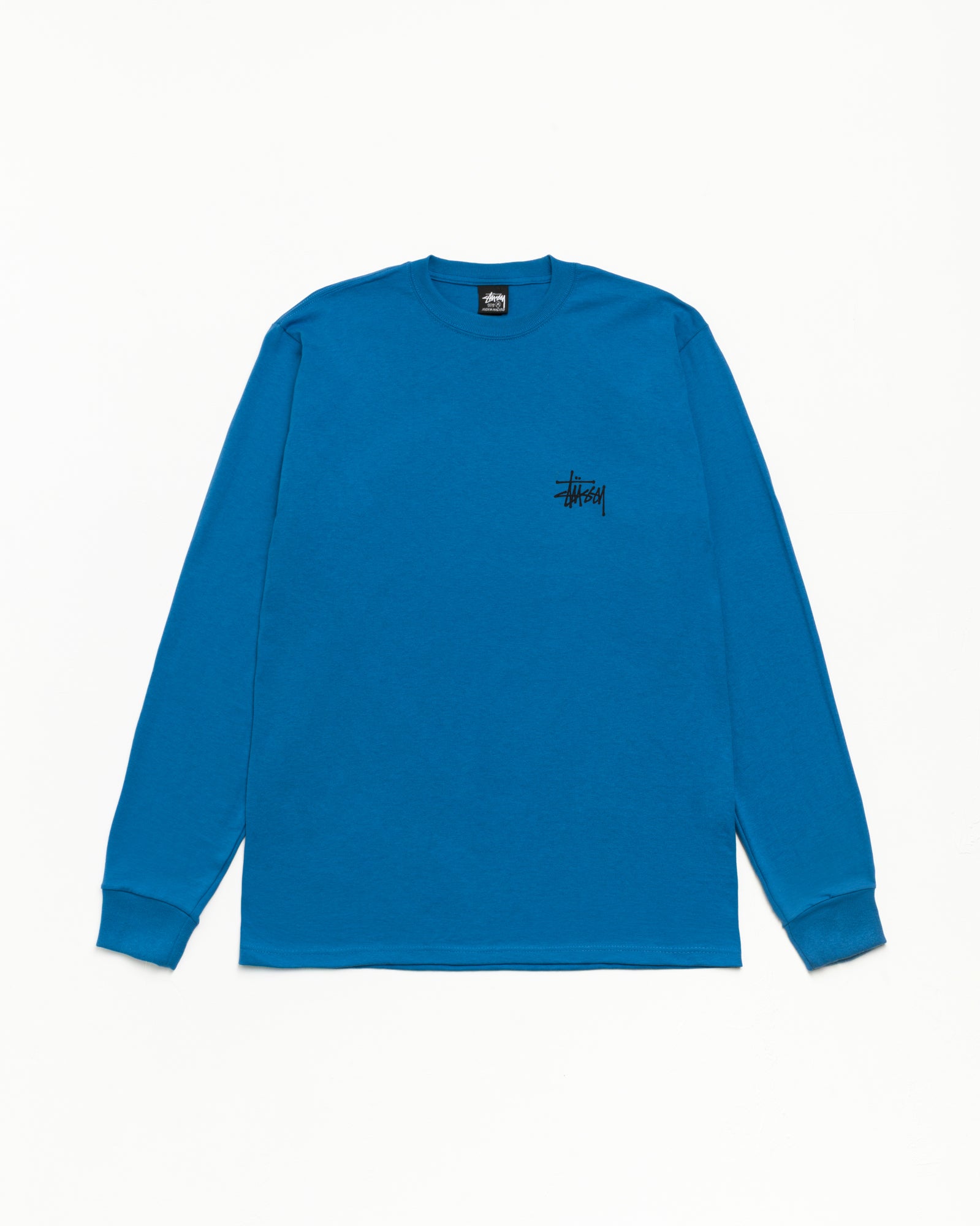Basic Stussy Ls Tee Unisex Long Sleeve In Blue
