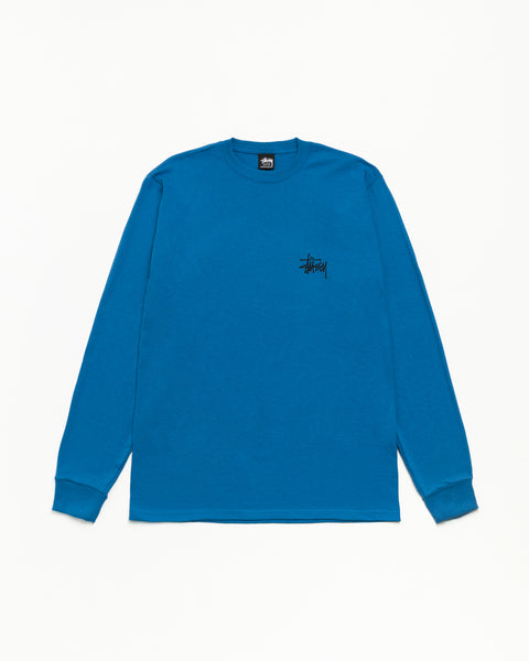 Basic Stussy Ls Tee Unisex Long Sleeve In Blue