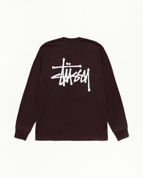 Basic Stussy Ls Tee Unisex Long Sleeve In Chocolate