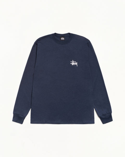 Basic Stussy Ls Tee Mens Long Sleeve In Navy