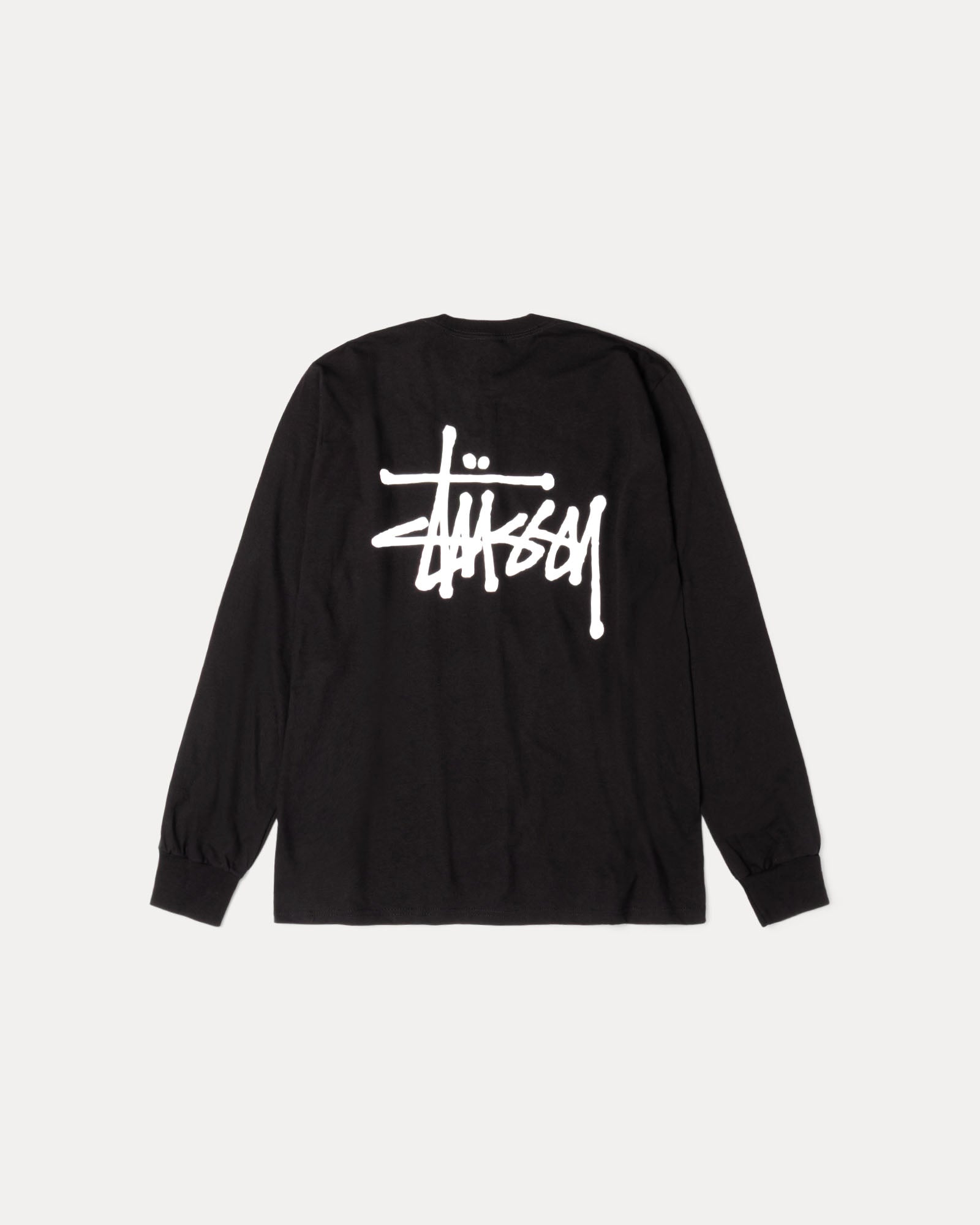 Basic Stussy Pig. Dyed Ls Tee Mens Long Sleeve In Black