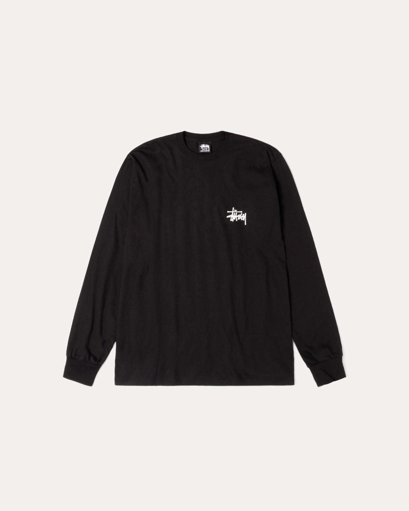 Basic Stussy Pig. Dyed Ls Tee Mens Long Sleeve In Black