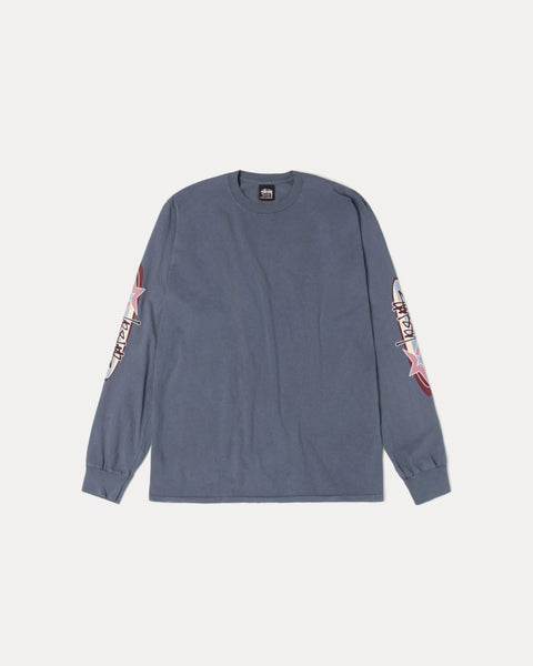 Two Star Pig. Dyed Ls Tee Mens Long Sleeve In Navy