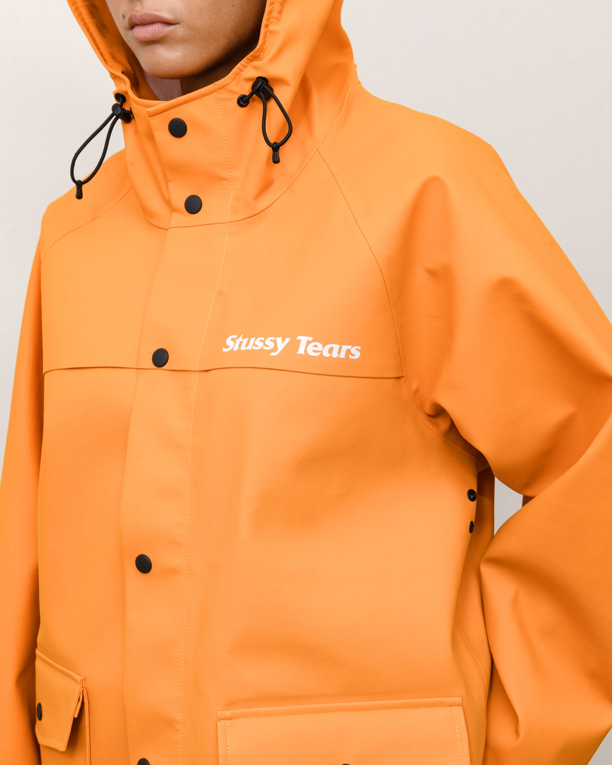 Stussy Tears Columbia Jacket Unisex Long Sleeve In Orange