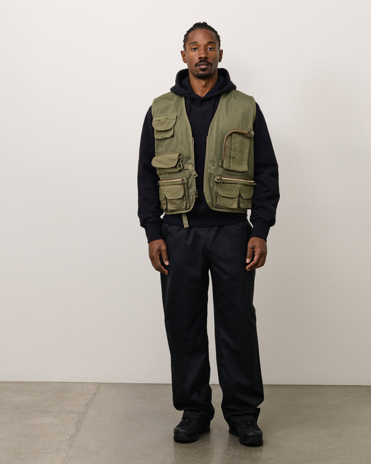 Stussy Tears Fishing Vest Unisex Sleeveless In Green