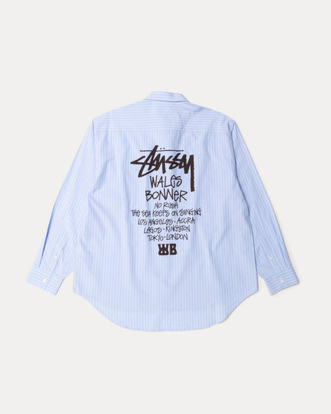 Wb Poplin Shirt Mens Long Sleeve In Stripe