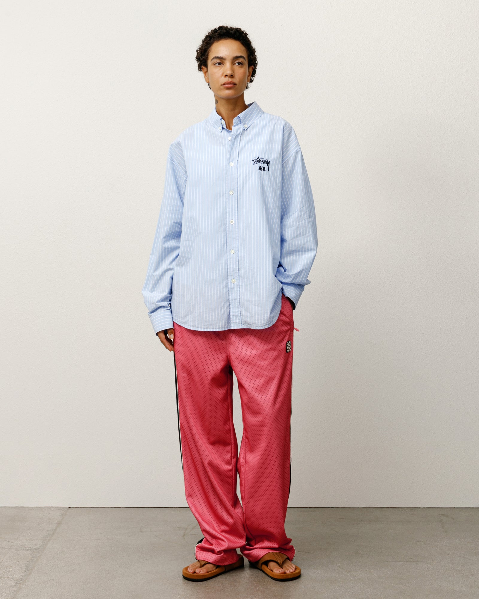 Wb Poplin Shirt Mens Long Sleeve In Stripe
