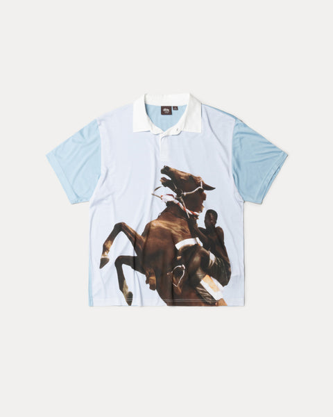 Wb Silk Polo Mens Short Sleeve In Blue