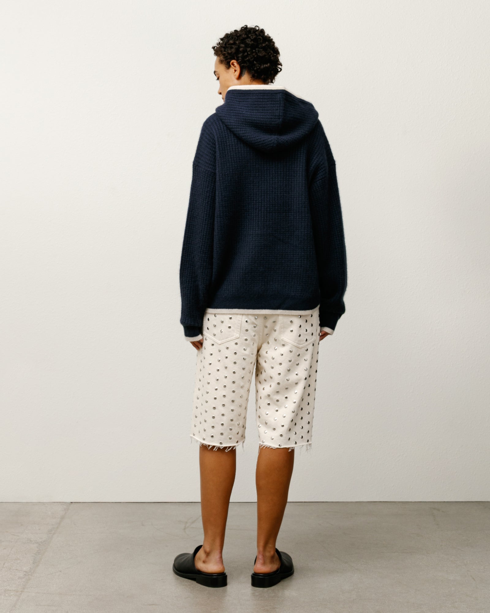 Wb Cashmere Hood Mens Long Sleeve In Navy