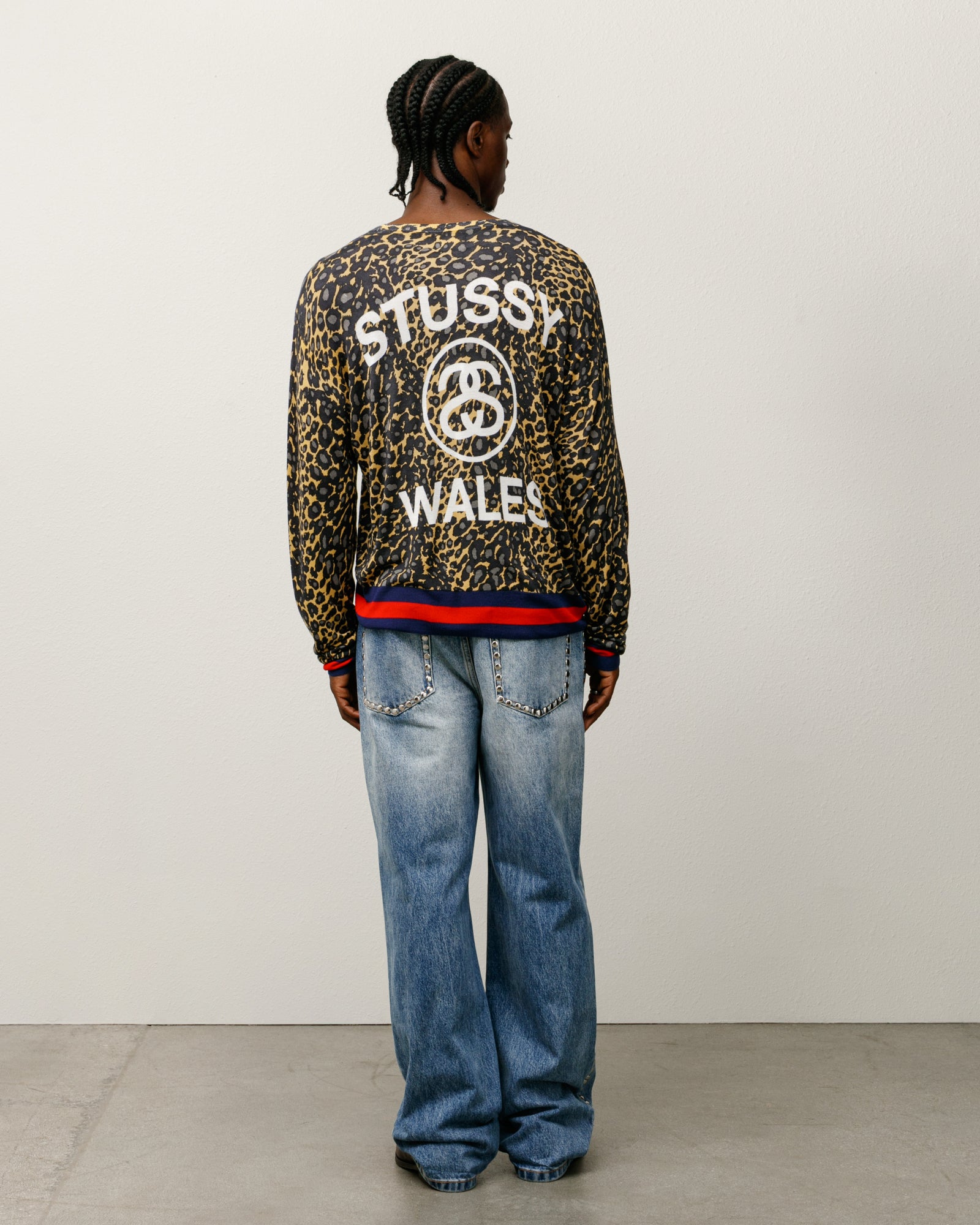 Wb Leopard Sweater Mens Long Sleeve In Golden
