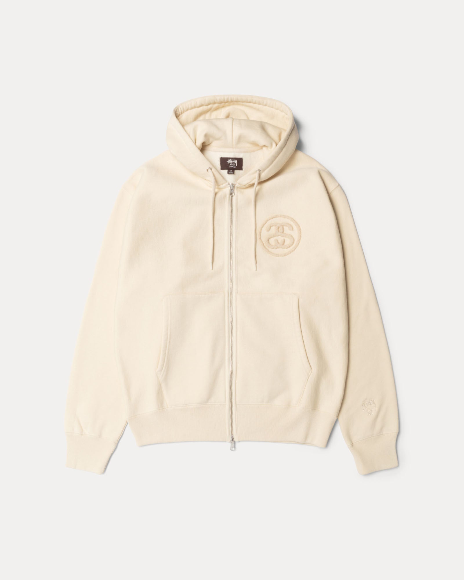 Wb Fleece Zip Hood Mens Long Sleeve In Ivory