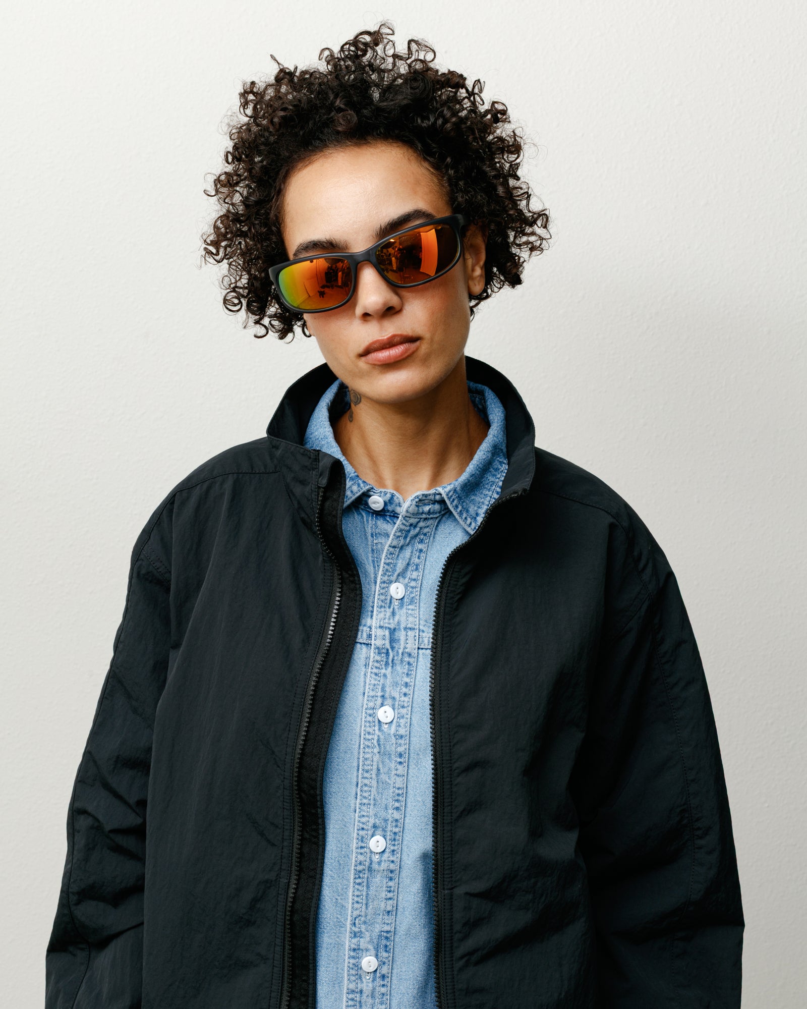Julian Sunglasses – Frost Black/Orange Mirror Lens | Eyegear