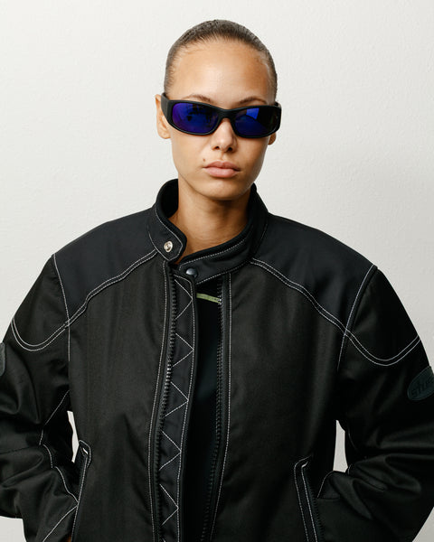 Mikey Sunglasses Accessories In Rubr Blk/polr Drk Blu Lens