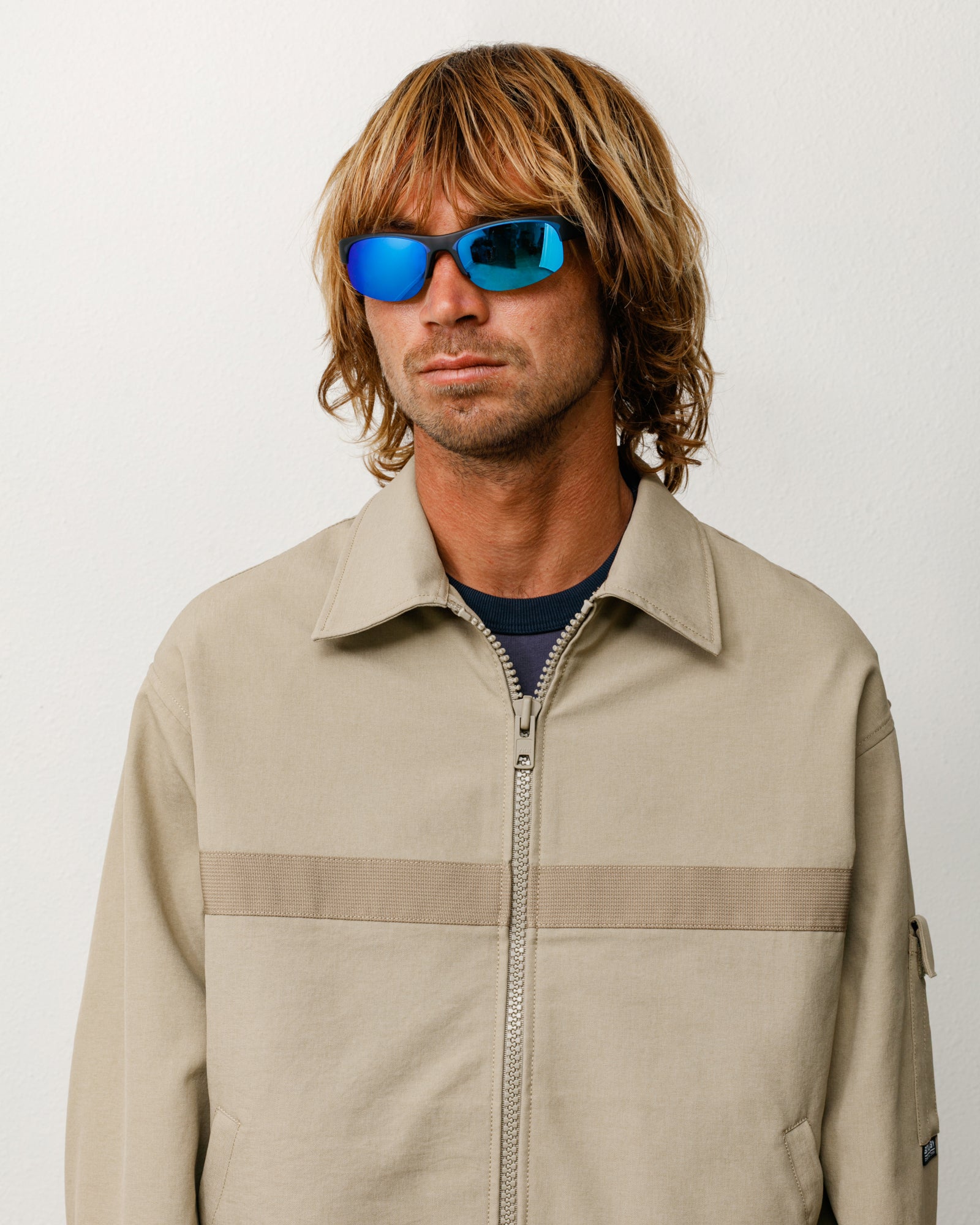 Hiro Sunglasses – Frost Black/Blue Mirror Lens | Eyegear | Stüssy