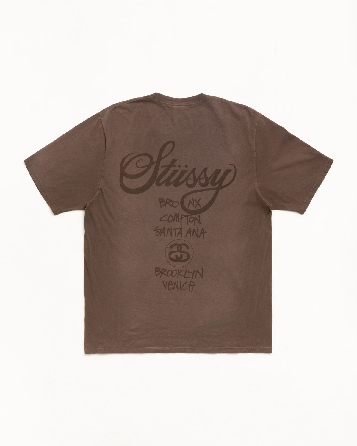 World Tour Tee – Sun Faded Brown | Tees | Stüssy Canada
