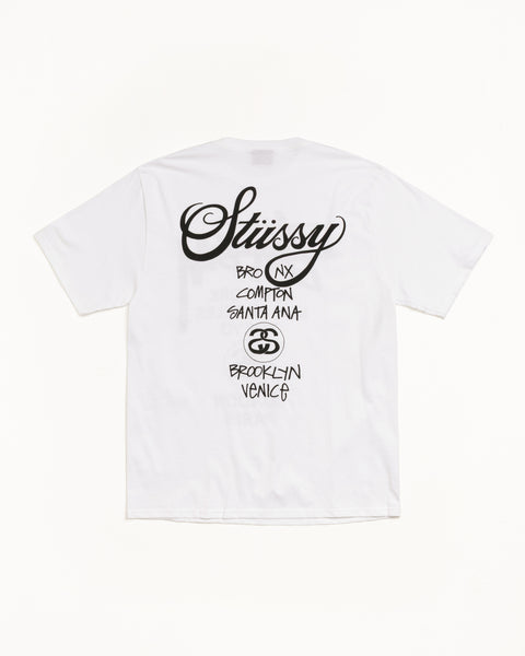 World Tour Tee Mens Short Sleeve In White