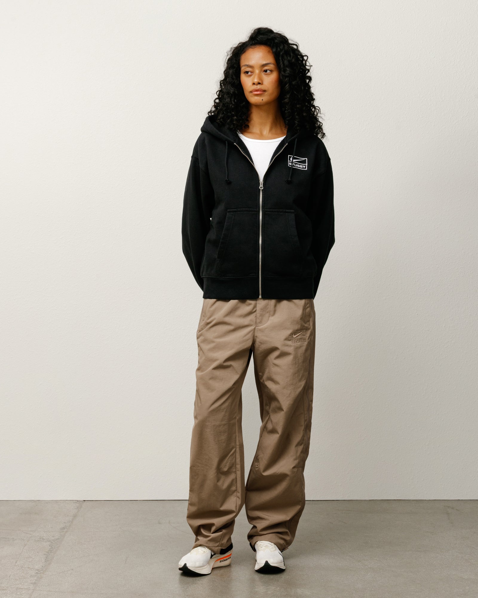 STÜSSY & NIKE ストーンウォッシュフリースジップフーディー M Stüssy & Nike Stone Washed Fleece Zip Hoodie – Black | Sweats