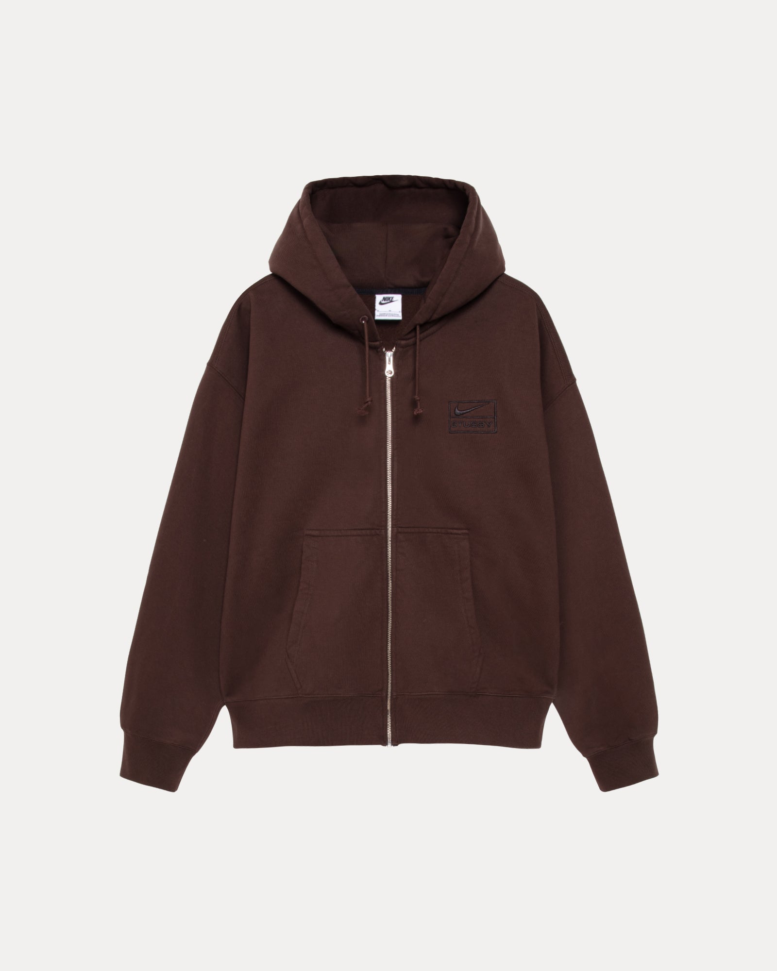 Stüssy & Nike Stone Washed Fleece Zip Hoodie – Dark Cinder