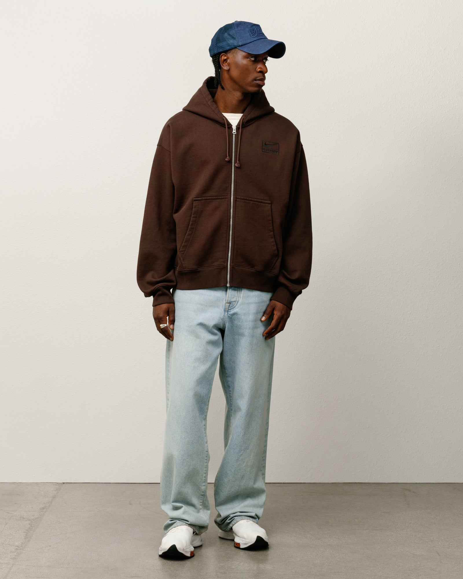 STÜSSY & NIKE STONE WASHED FLEECE ZIP HOODIE