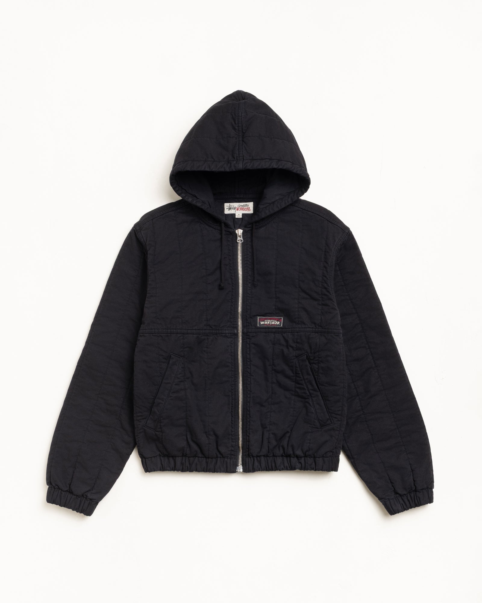 Quilted Canvas Work Jacket Mens Long Sleeve In Black | hero:main:collection:new-arrivals,shirts,tops-shirts,all,tees,outerwear,denim,knits,accessories,sunglasses,hoodies,sweats,mens-hoodies-sweatshirts,shorts,pants,bottoms